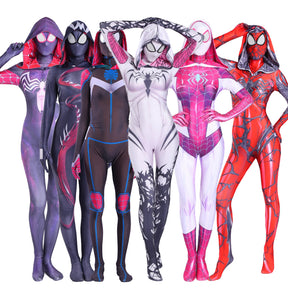 Fantasia Feminina Spider Gwen Mulher Aranha Adulto Cosplay Traje Luxo