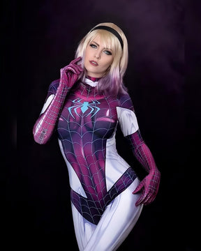 Fantasia Spider Gwen Stacy Mulher Aranha Cosplay Feminino Luxo Traje Profissional