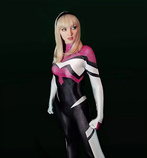 Fantasia Feminina Spider Gwen Mulher Aranha 2099 Cosplay Traje Luxo Profissional