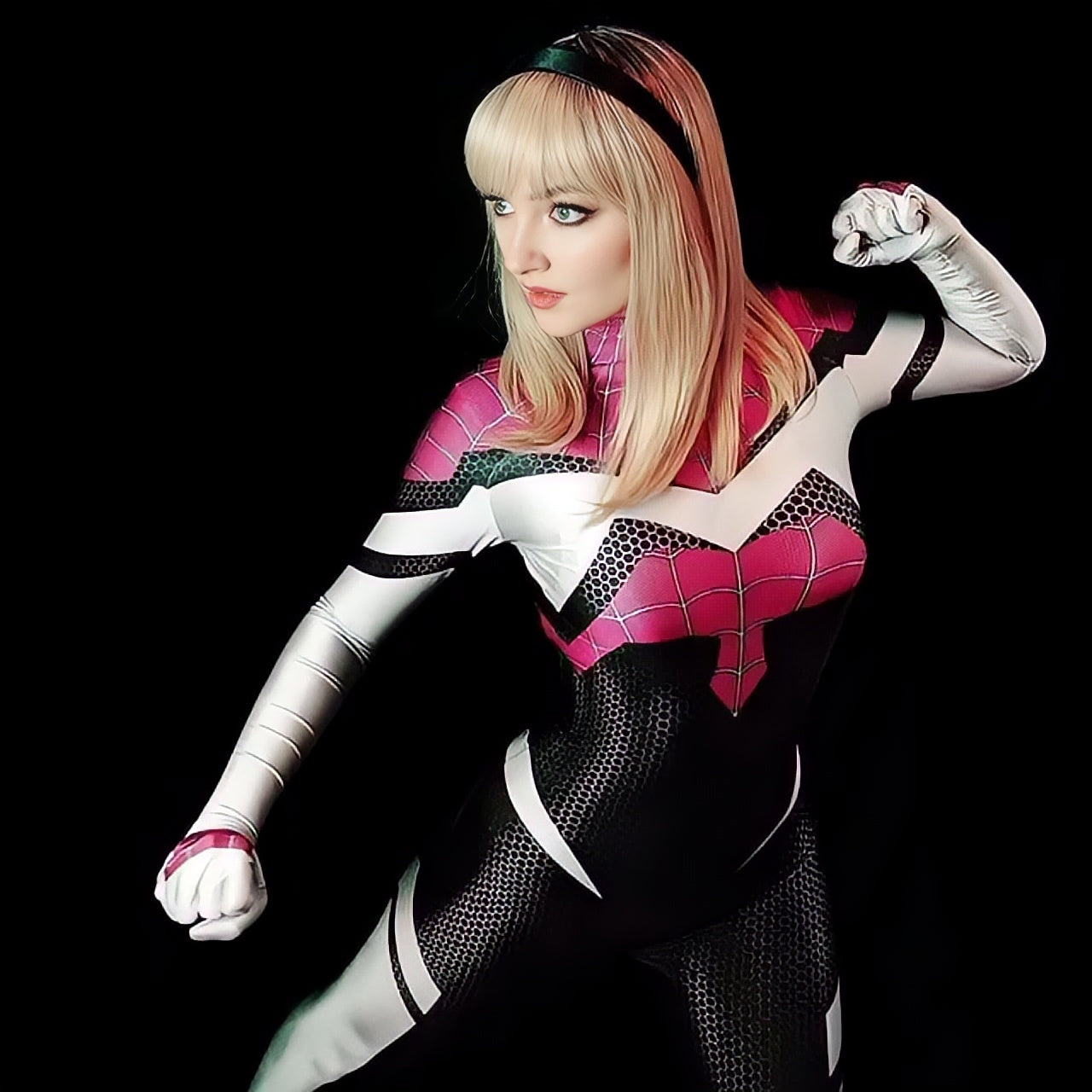 Fantasia Feminina Spider Gwen Mulher Aranha 2099 Cosplay Traje Luxo Profissional