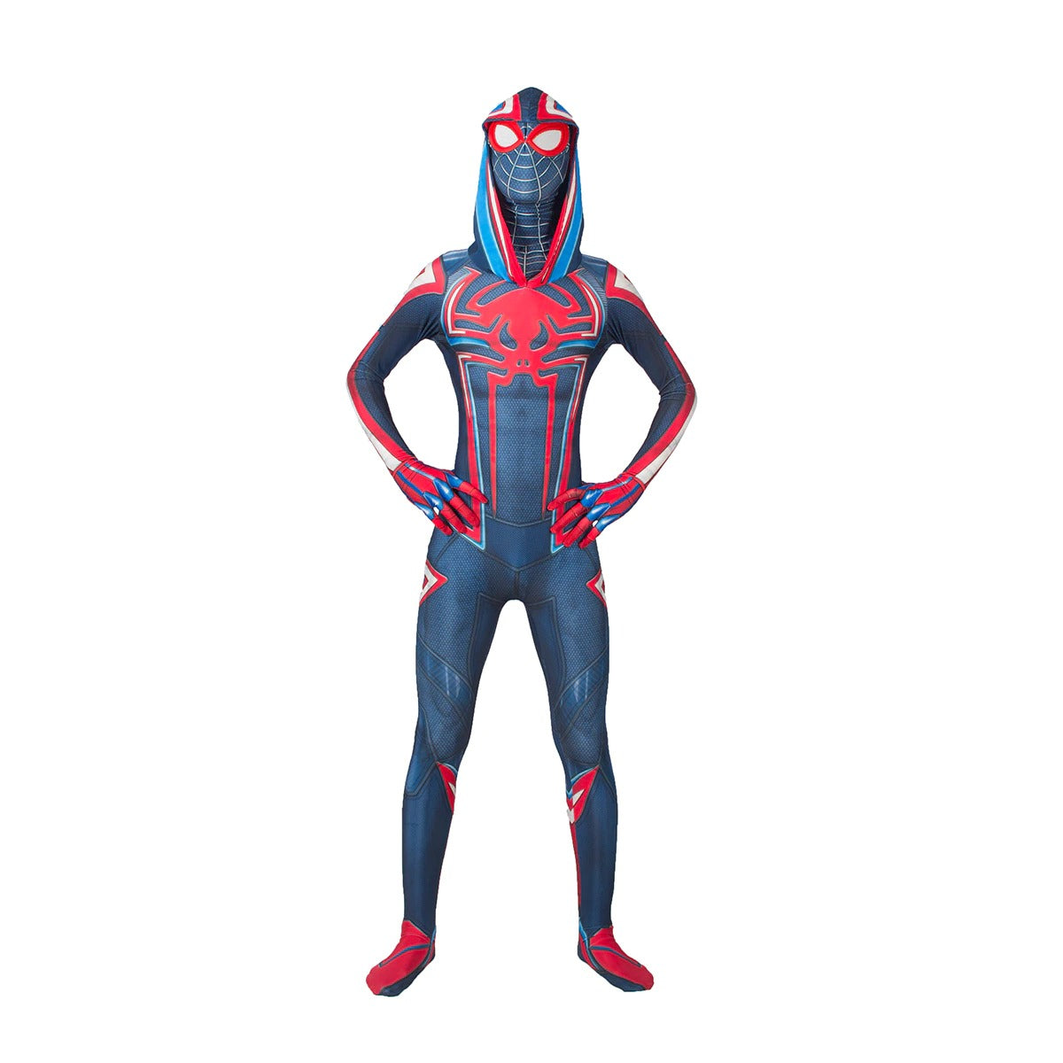 Fantasia Miles Morales 2099 Homem-Aranha Cosplay Traje Luxo Profissional