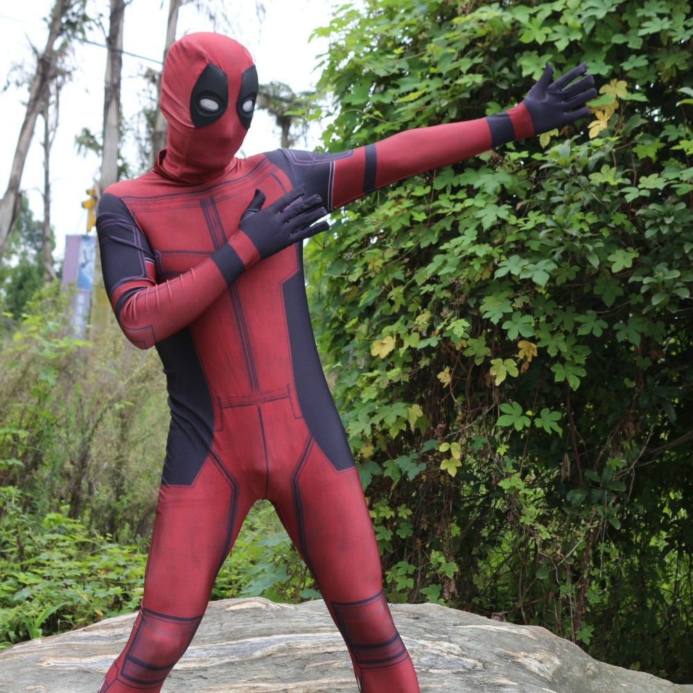 Fantasia Deadpool Clássico Cosplay Traje Luxo Adulto e Infantil