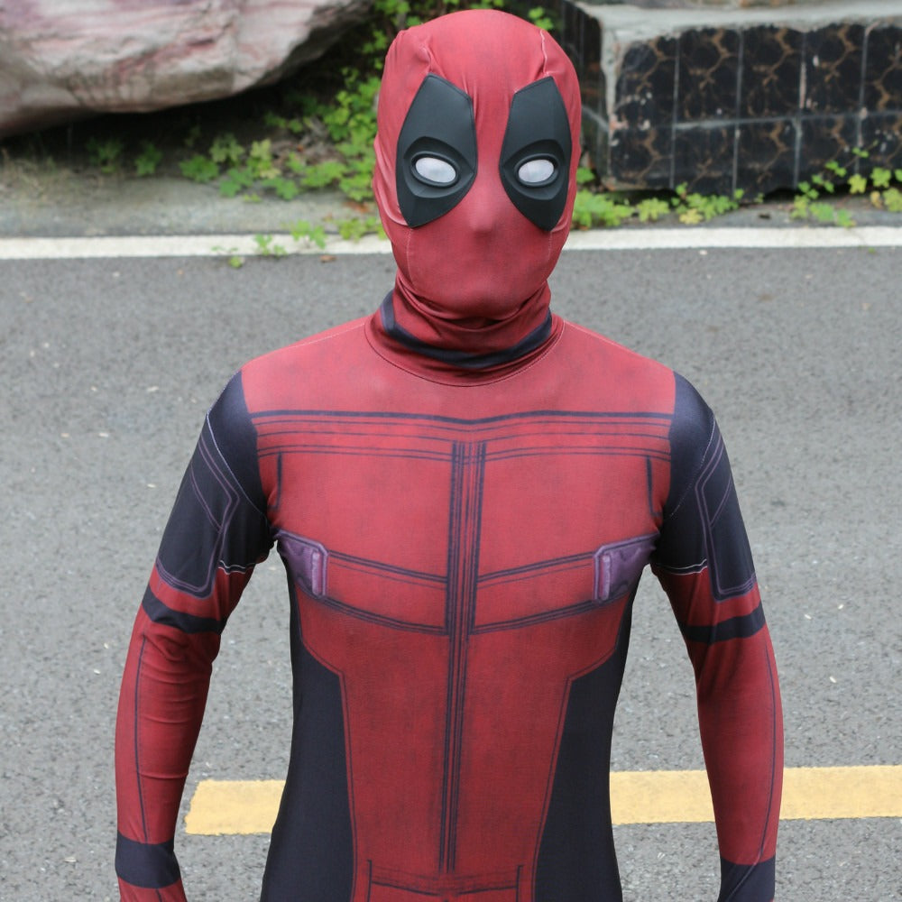 Fantasia Deadpool Clássico Cosplay Traje Luxo Adulto e Infantil