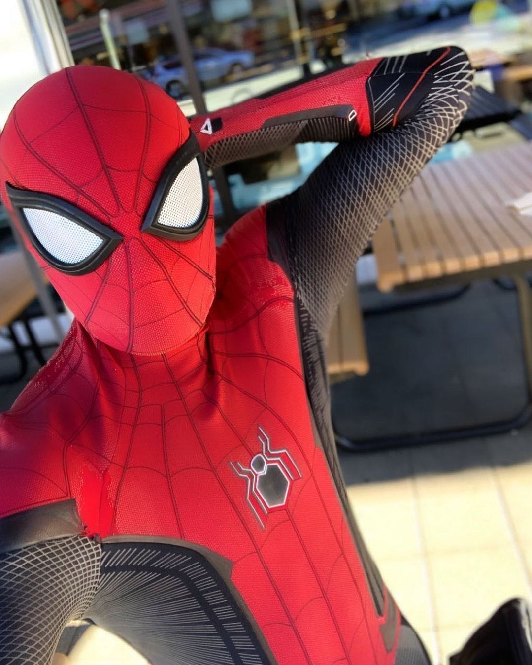 Fantasia Cosplay Heróis Masculina Homem Aranha Traje Longe de Casa Filme Luxo