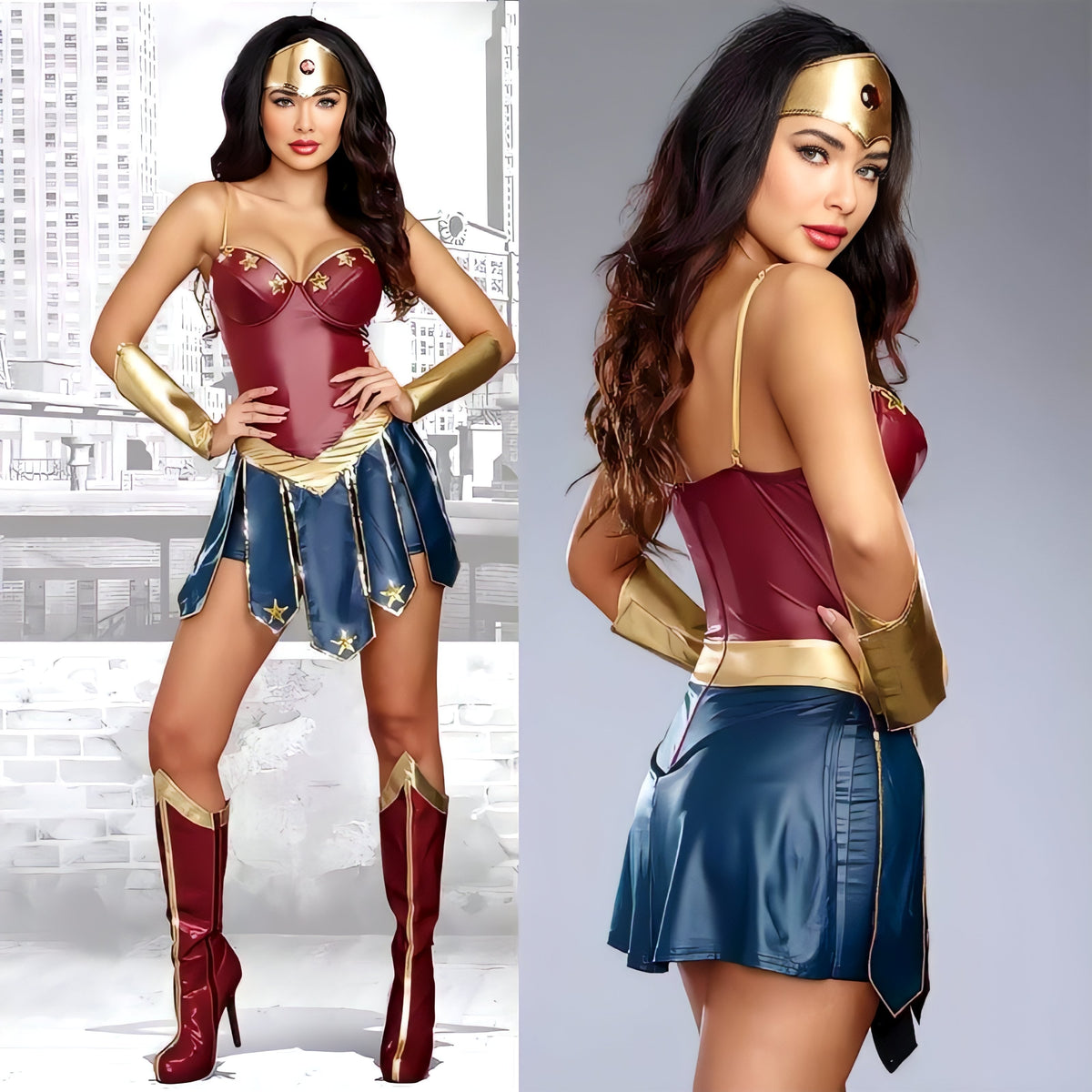 Fantasia Feminina Mulher Maravilha Traje Luxo Cosplay Mulheres