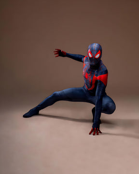 Fantasia Homem-Aranha Miles Morales Ultimate Game Traje Adulto Cosplay Luxo Profissional