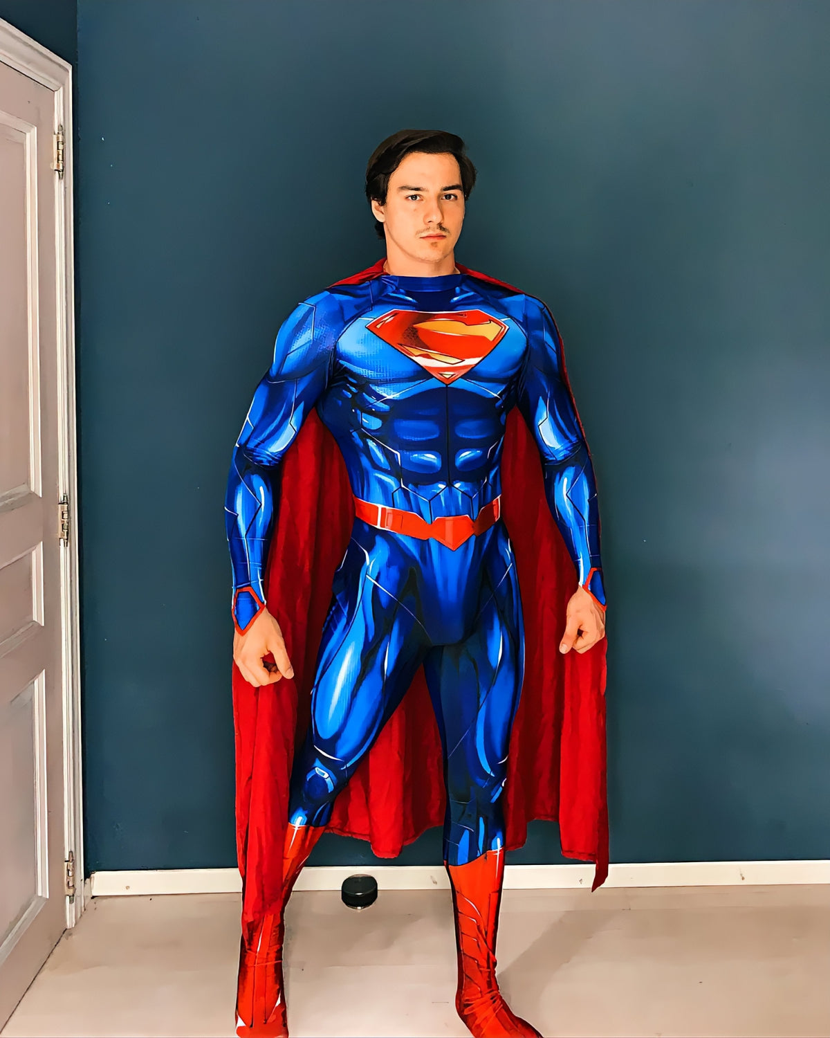 Fantasia Superman Adulto Profissional Heróis Liga da Justiça Filme Super homem LUXO