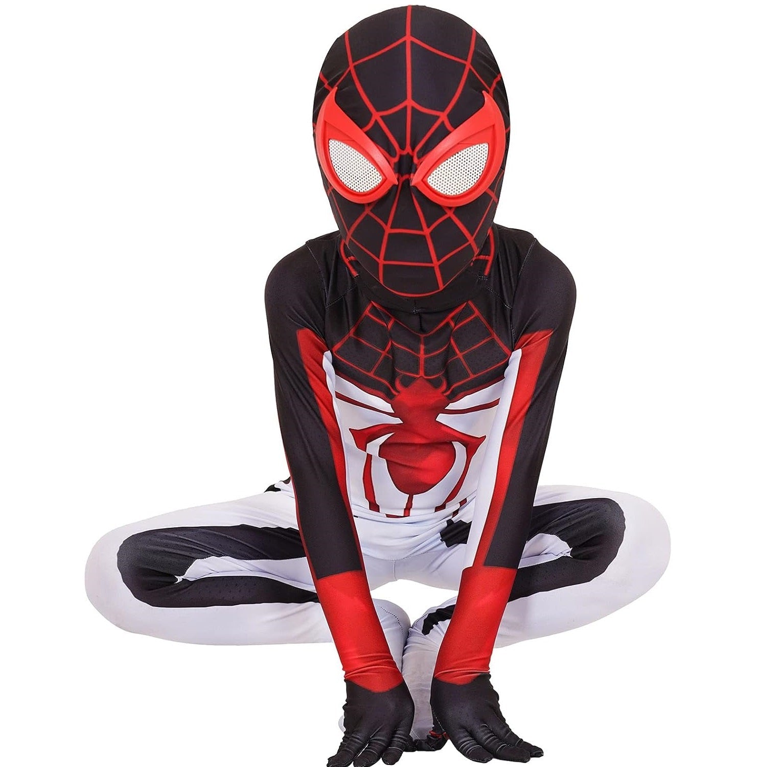 Fantasia Infantil Miles Morales Homem-Aranha Game ps5 Ultimate Crianças Traje