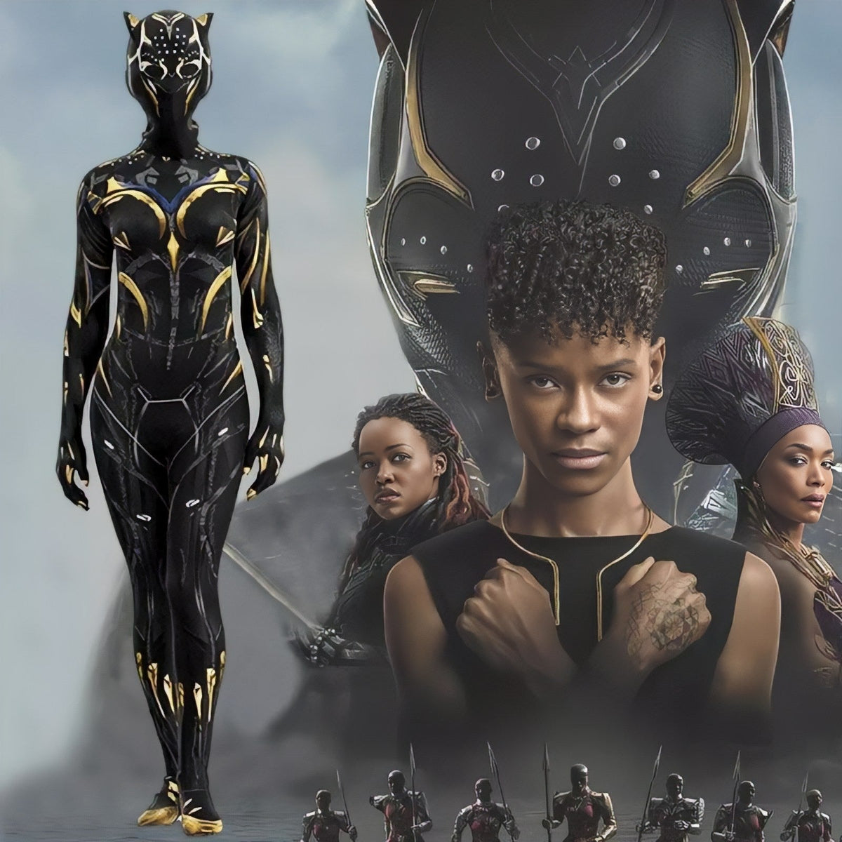 Fantasia Feminina Shuri Pantera Negra Wakanda Forever Traje Luxo Cosplay Mulheres