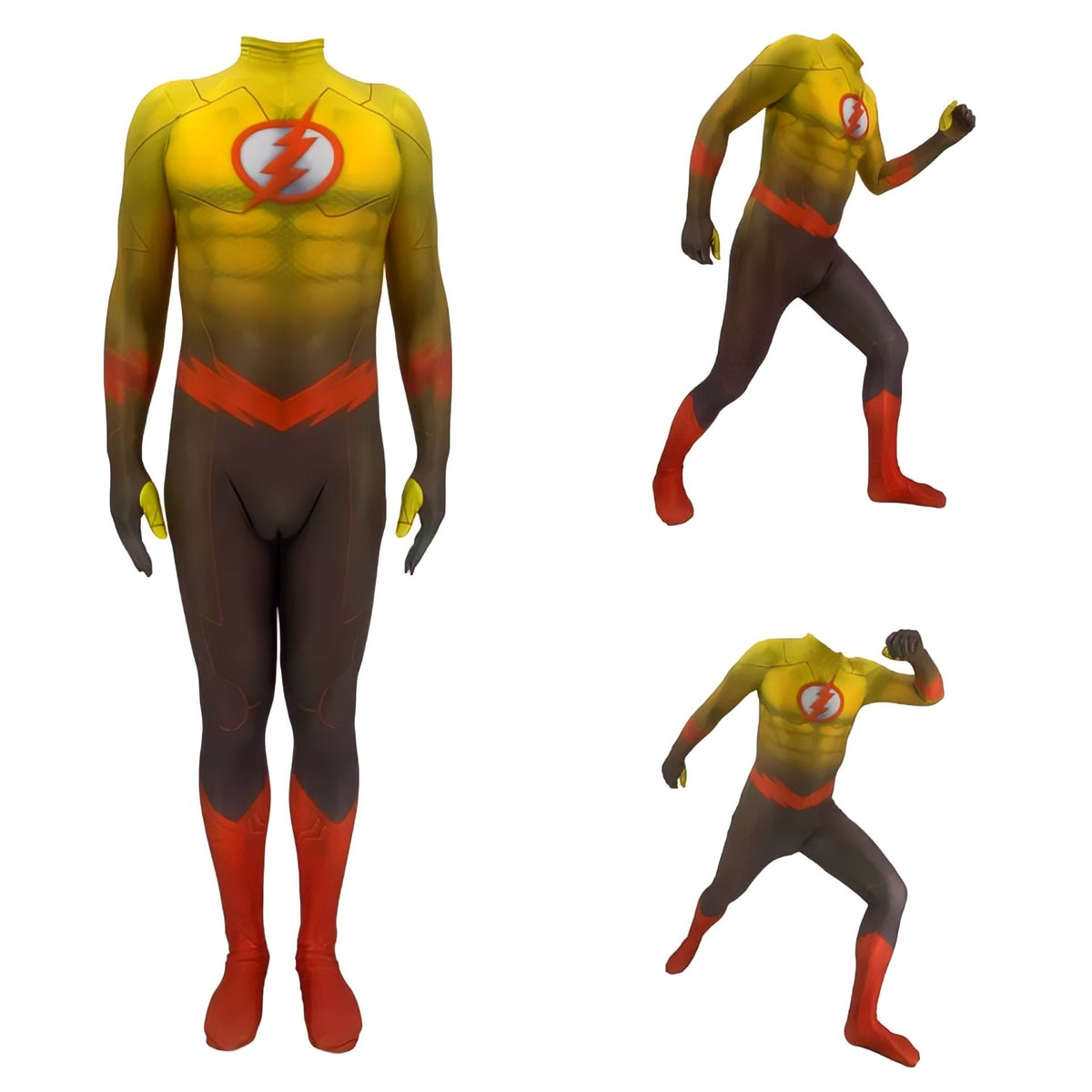 Fantasia Flash Reverso Cosplay Traje Luxo Profissional