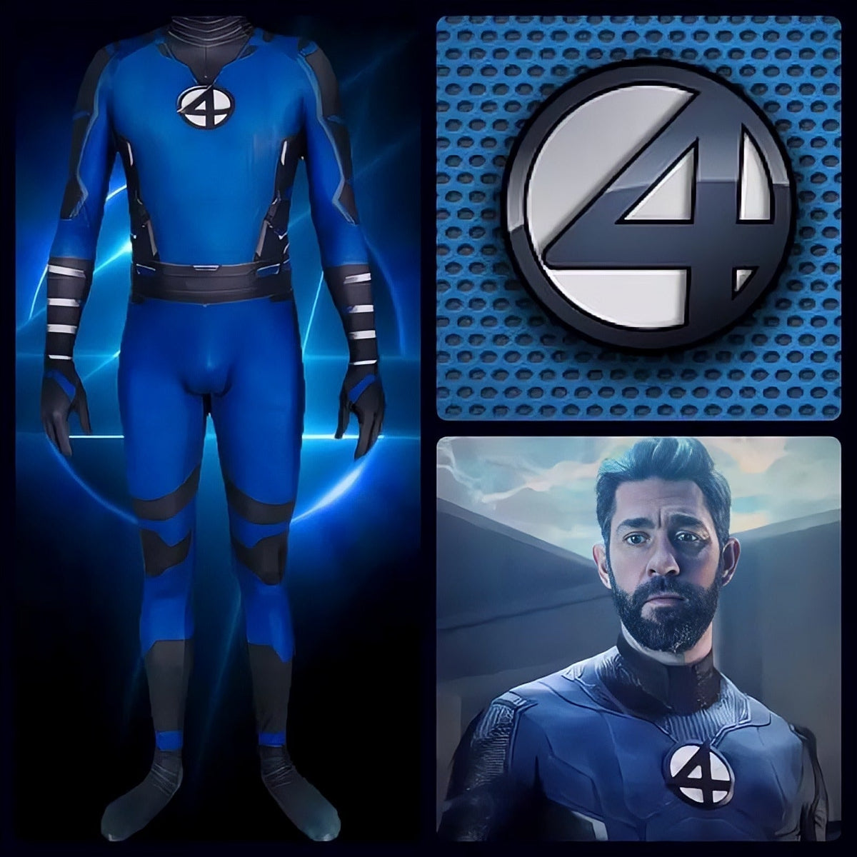 Fantasia Senhor Fantástico Reed Richards Filme Cosplay Traje Luxo Profissional