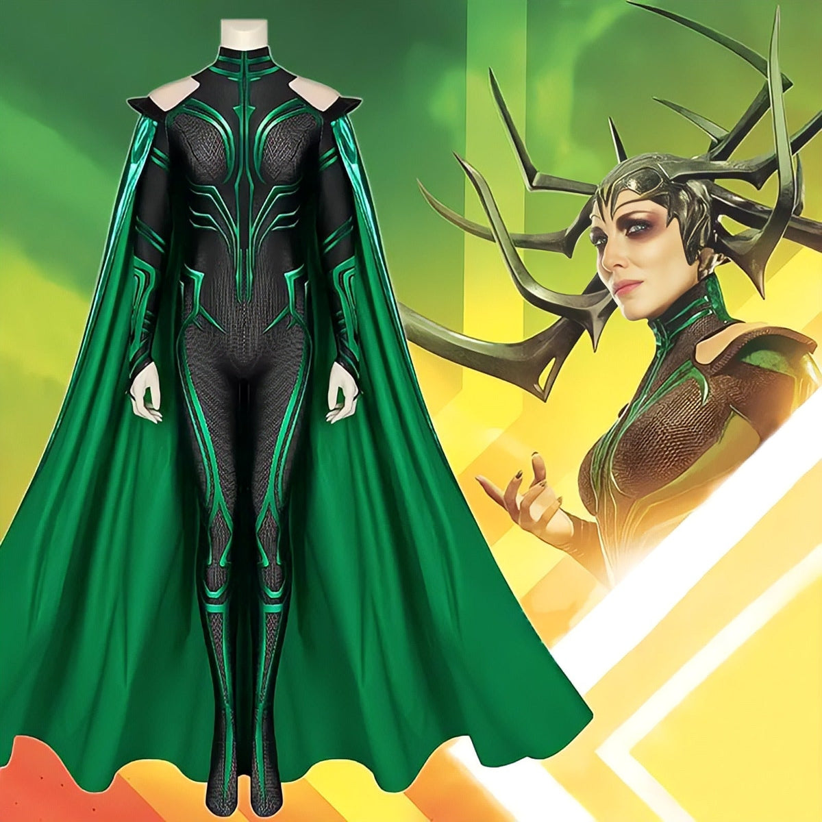 Fantasia Hela Filme Thor Ragnarok Cosplay Traje Luxo Profissional