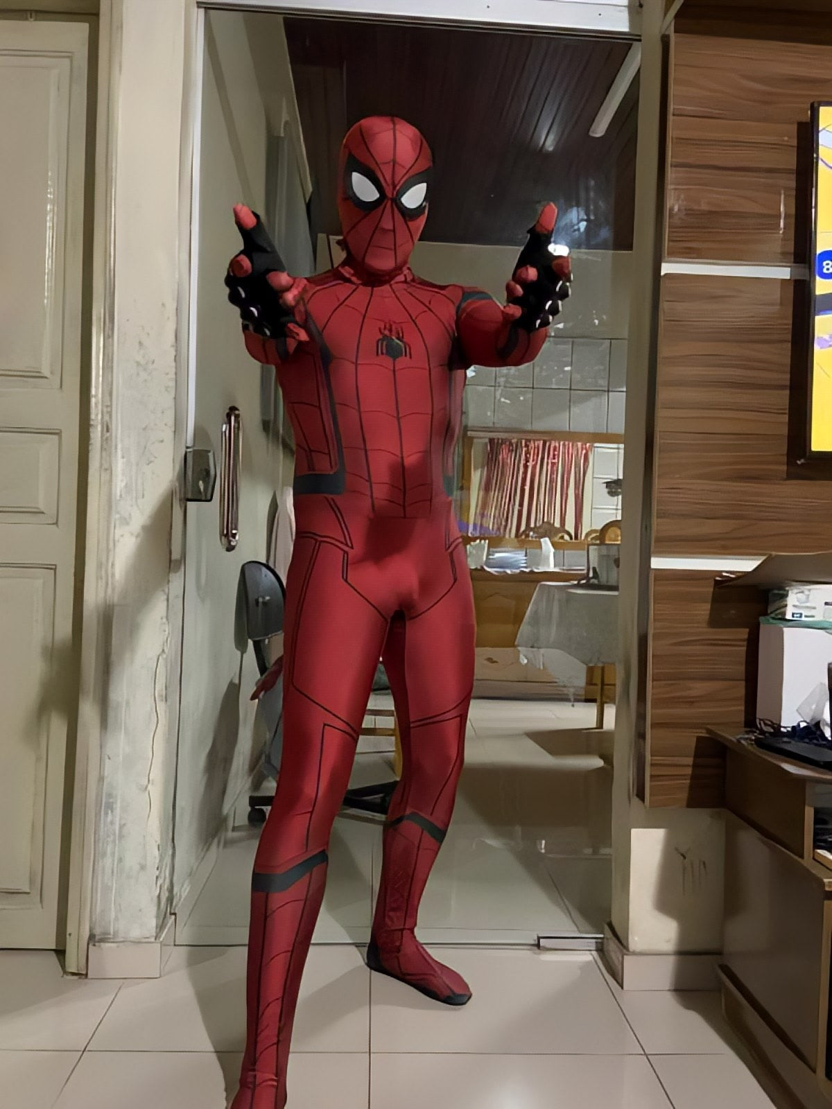 Fantasia Homem-Aranha Escarlate Versão Especial Cosplay Traje Luxo Profissional