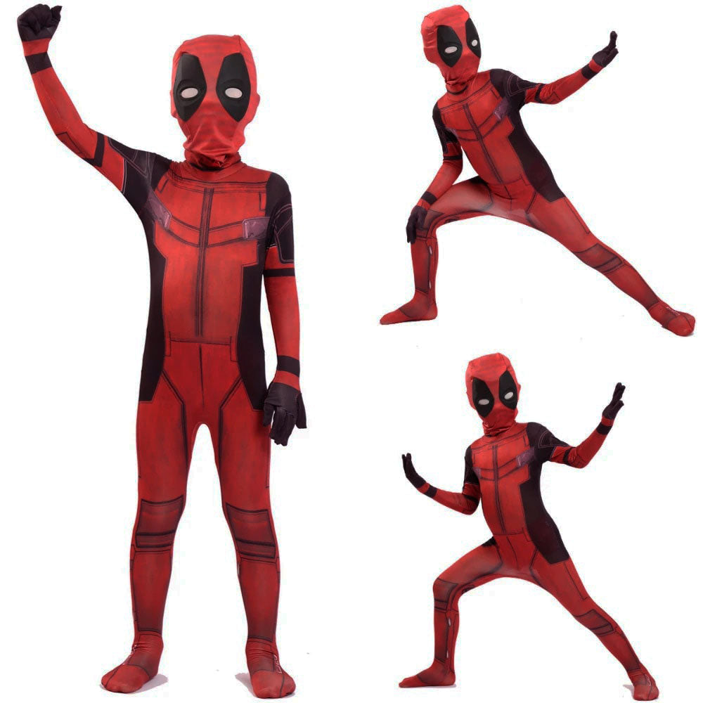 Fantasia Infantil Deadpool Filme Cosplay Traje Luxo Crianças