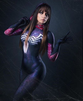 Fantasia Feminina Gwen Stacy venom Cosplay Traje Luxo