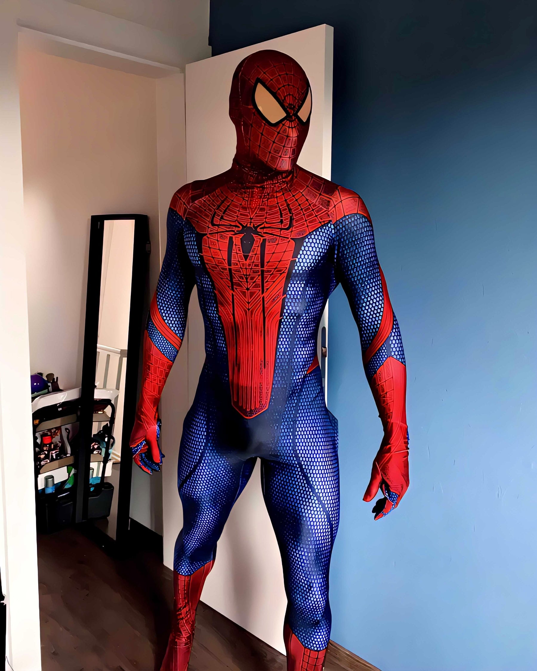 Fantasia Homem-Aranha Traje Andrew Garfield Adulto Cosplay Luxo Profissional