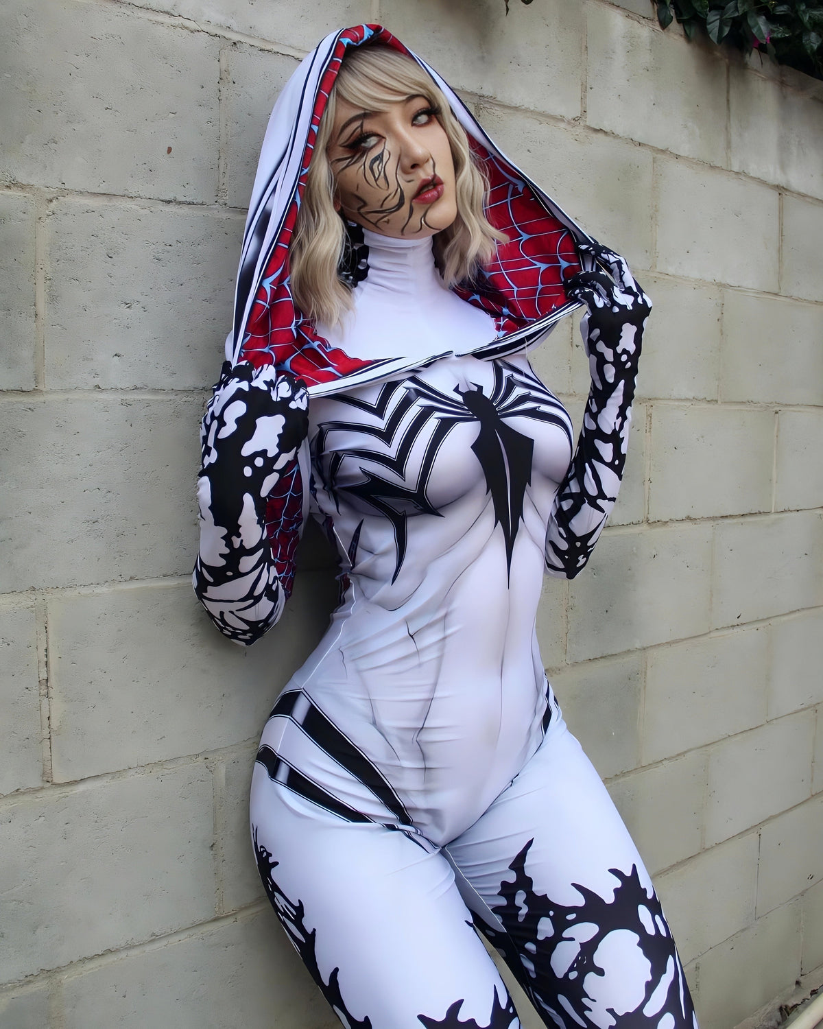 Fantasia Feminina Spider Gwen Venom Adulto Cosplay Traje Luxo