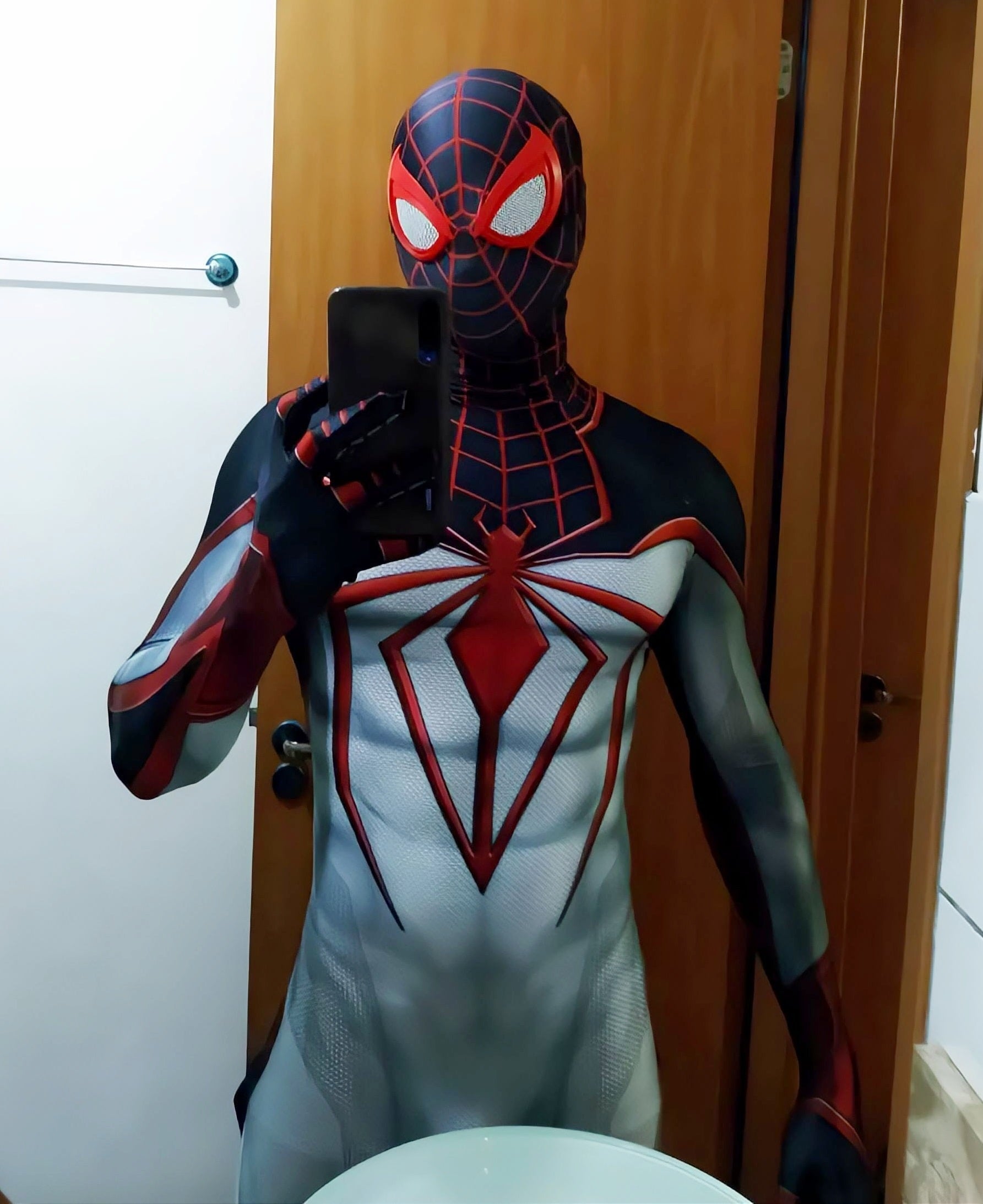 Fantasia Homem-Aranha Ultimate PS5 Miles Morales Traje Cosplay Luxo