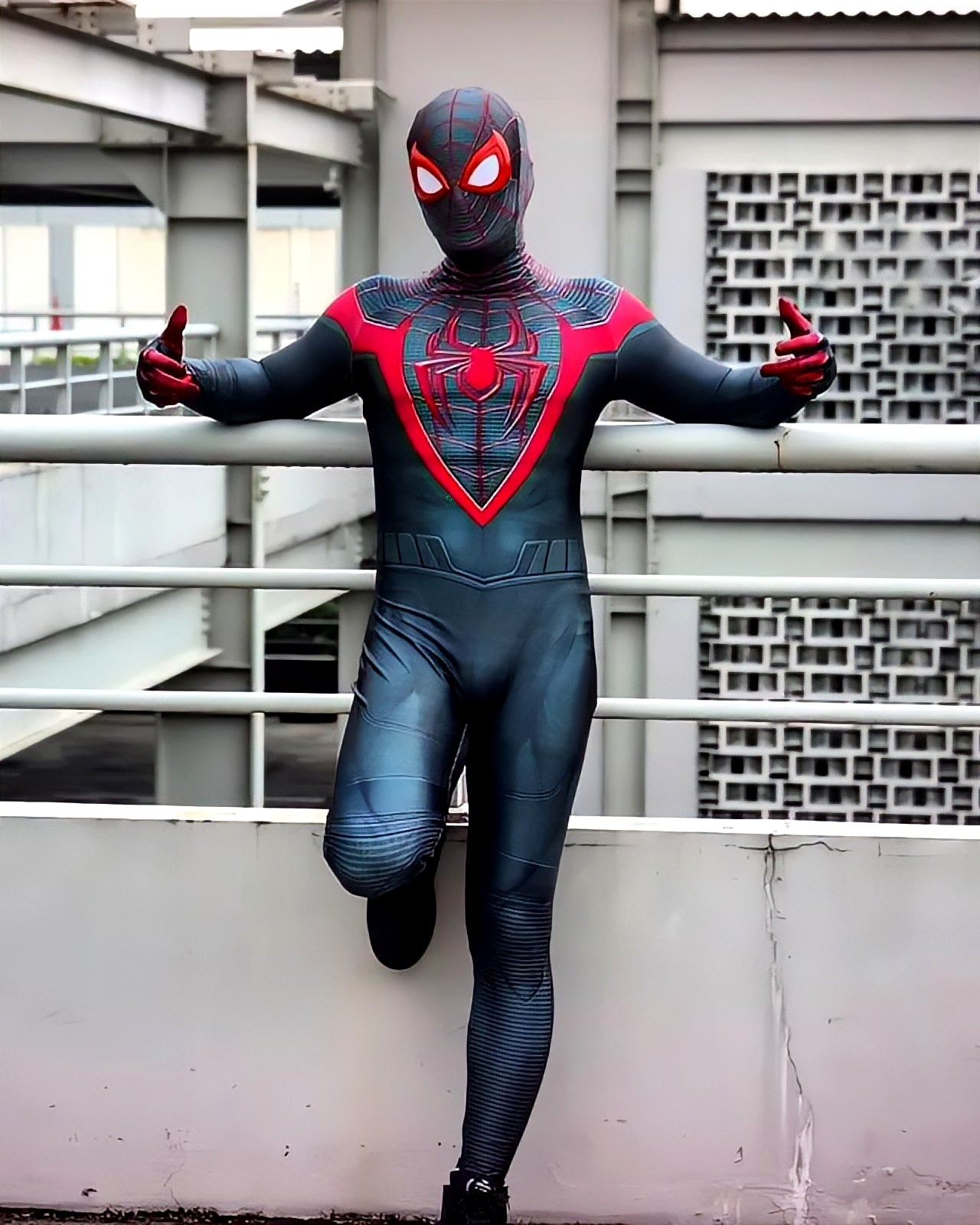 Fantasia Homem-Aranha Miles Morales Ultimate Traje Adulto Cosplay Luxo Profissional