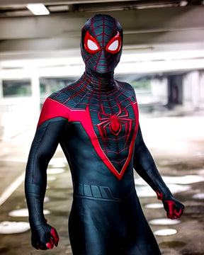 Fantasia Homem-Aranha Miles Morales Ultimate Traje Adulto Cosplay Luxo Profissional