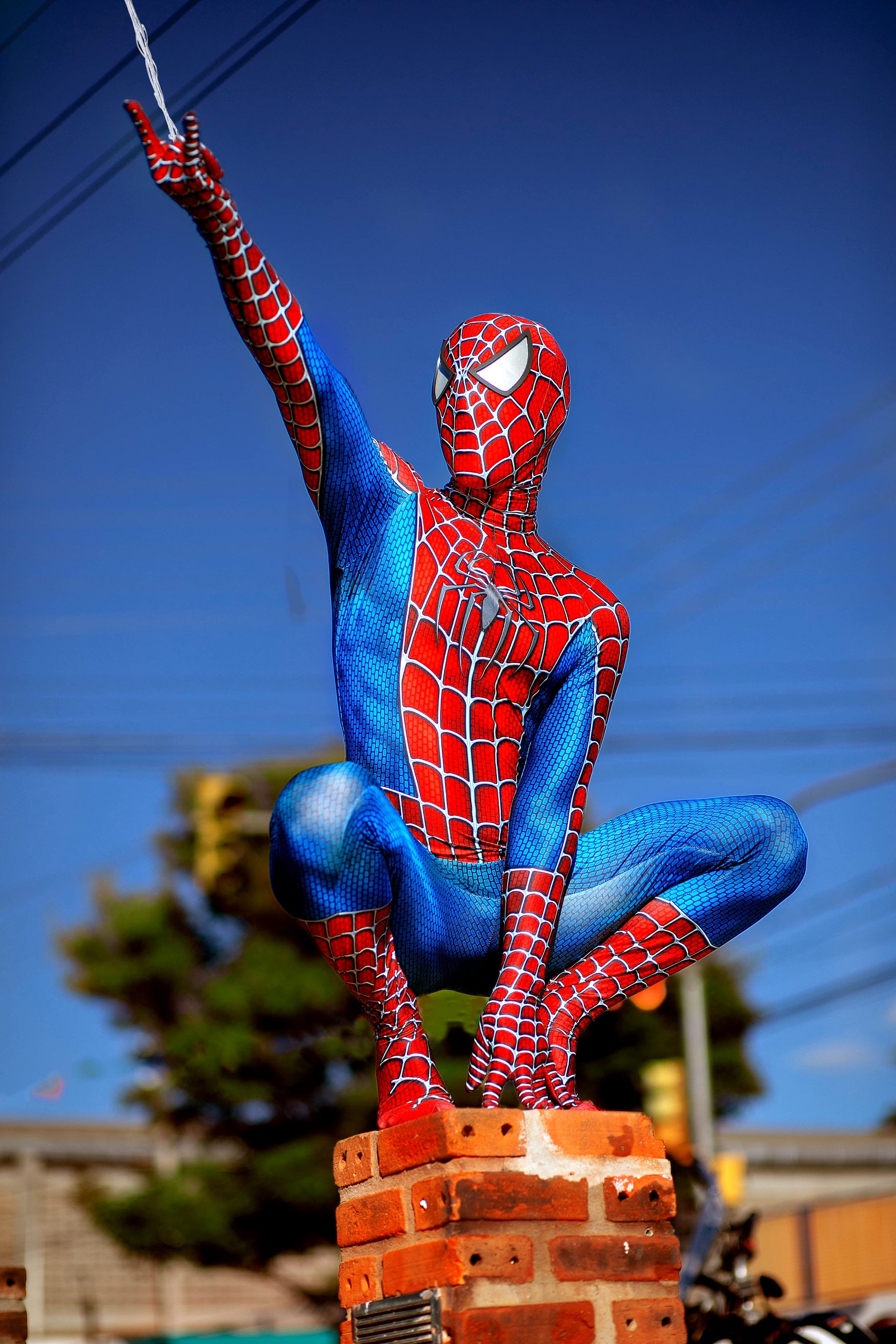 Fantasia Homem-Aranha Traje Clássico Tobey Maguire Adulto Cosplay Luxo