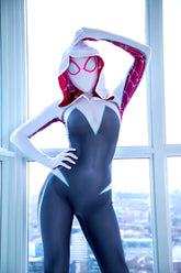 Fantasia Feminina Spider Gwen Mulher Aranha Adulto Cosplay Traje Luxo