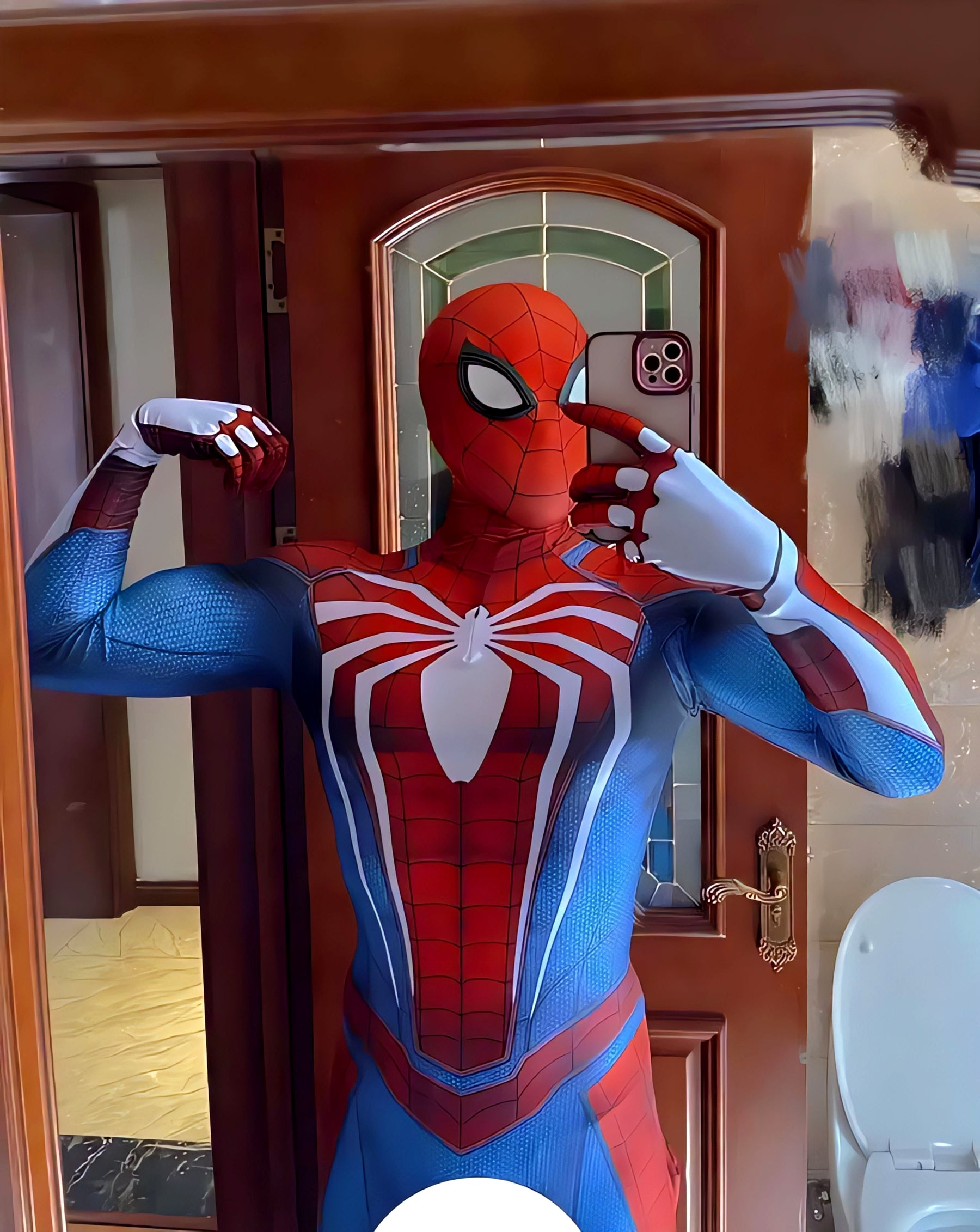 Fantasia Homem-Aranha Traje PS4 / PS5 Adulto Cosplay Luxo Profissional