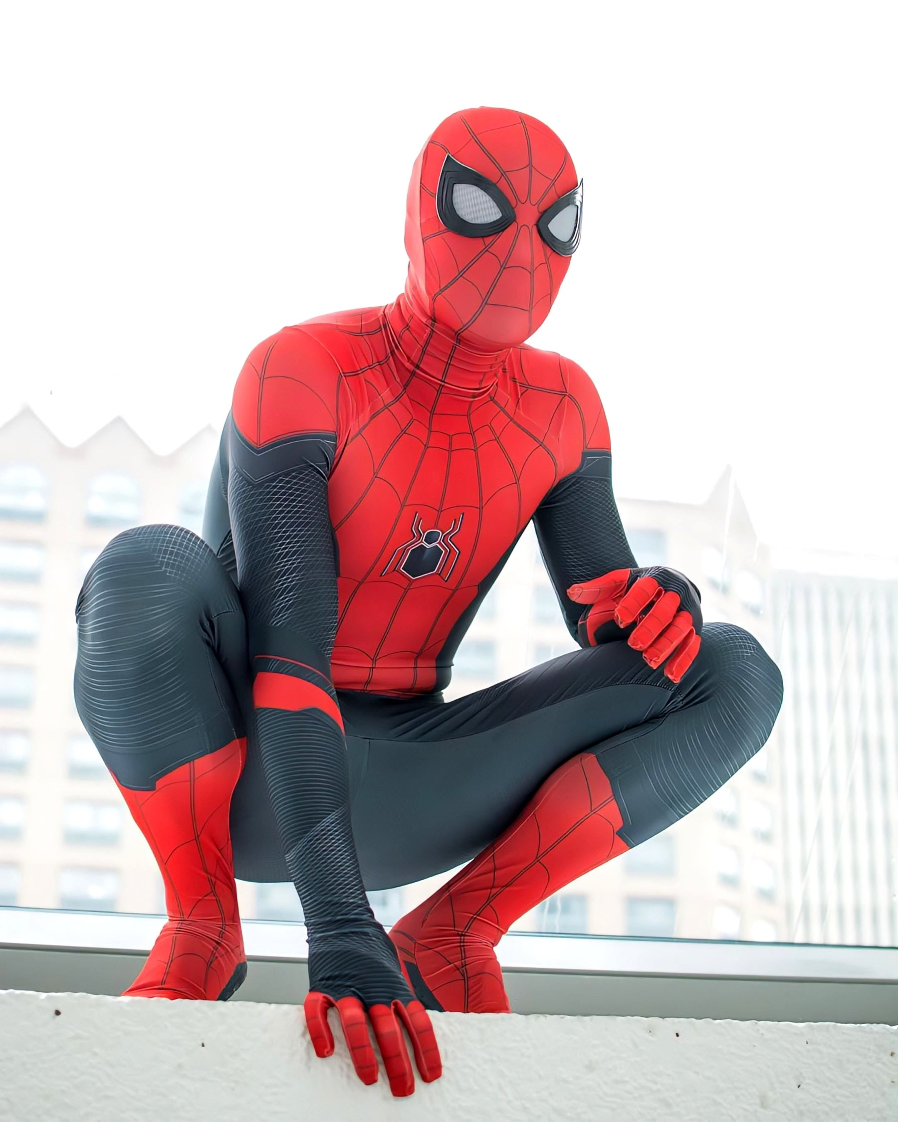 Fantasia Homem-Aranha Longe de Casa Tom Holland Adulto Cosplay Traje Luxo Profissional