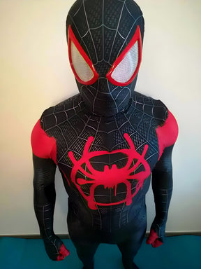 Fantasia Homem-Aranha Miles Morales Aranhaverso Adulto Cosplay Traje Luxo