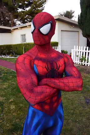 Fantasia Masculina Homem Aranha Clássico Adulto Cosplay Traje Luxo Tobey HQ