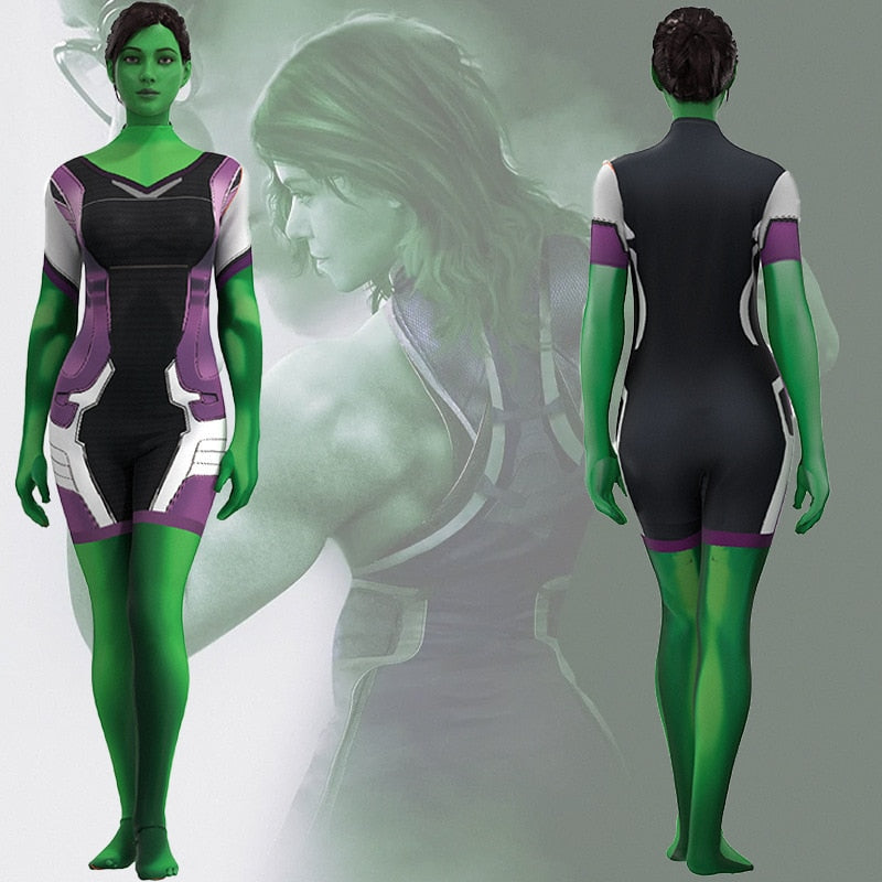 Fantasia She-Hulk Série Cosplay Feminino Luxo Traje Profissional top