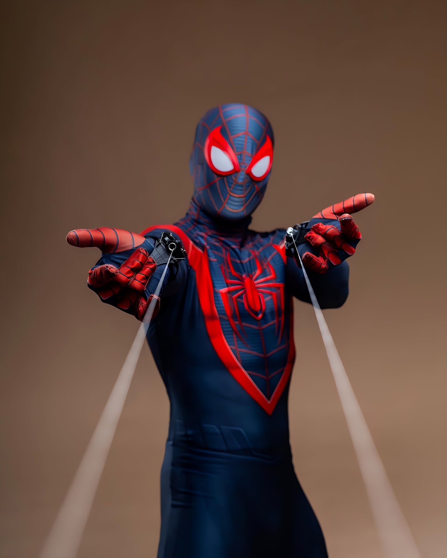 Fantasia Homem-Aranha Miles Morales Ultimate Game Traje Adulto Cosplay Luxo Profissional