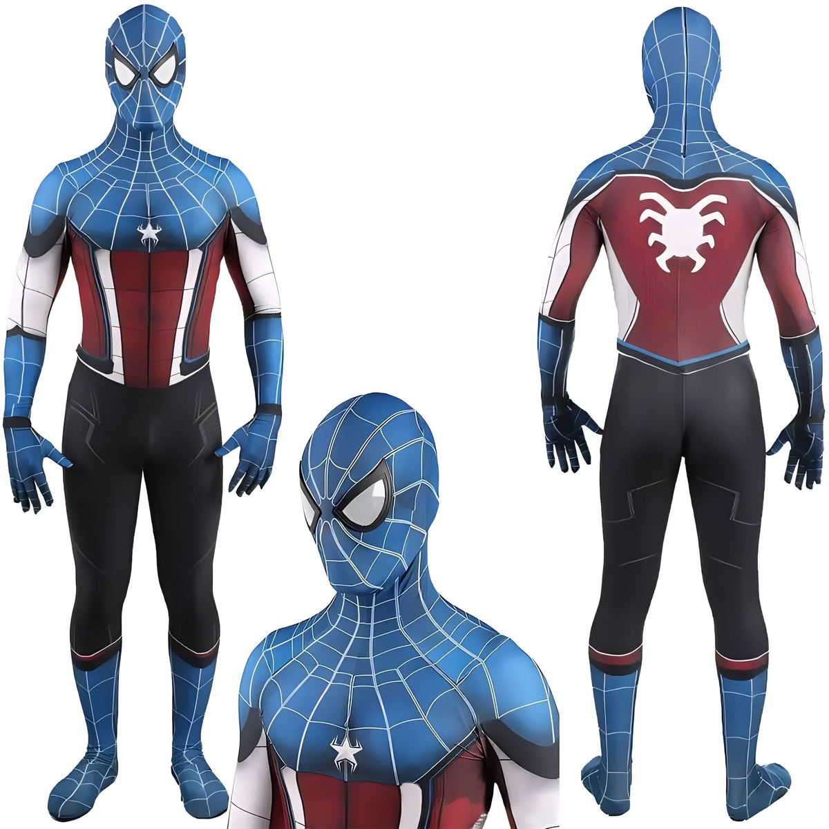 Fantasia Capitão América Homem-Aranha Vingadores Cosplay Traje Luxo Profissional