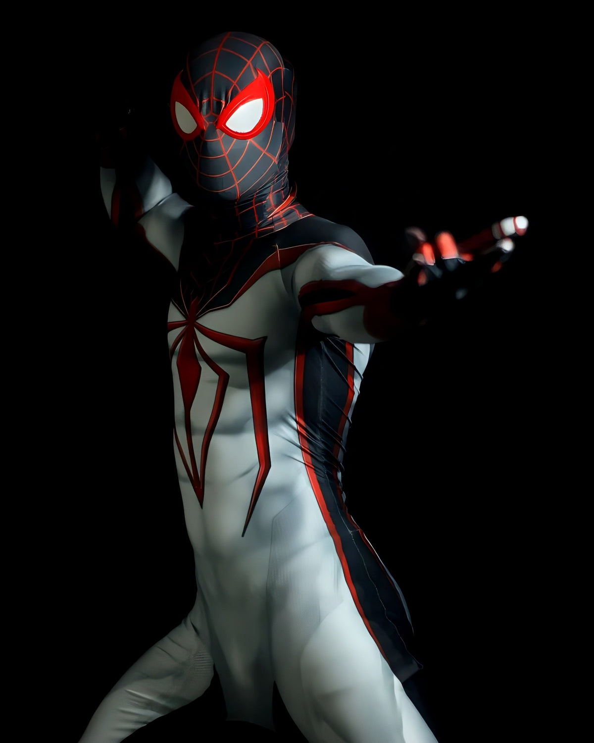 Fantasia Homem-Aranha Ultimate PS5 Miles Morales Traje Cosplay Luxo