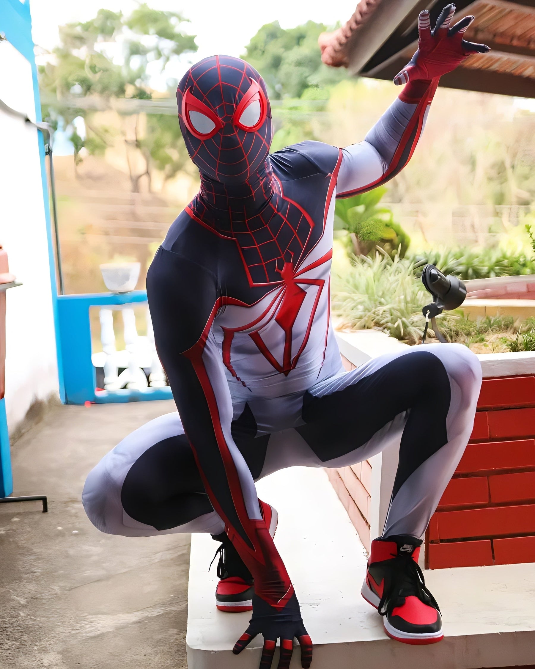 Fantasia Homem-Aranha Miles Morales Game Jogo PS4-PS5 Adulto Cosplay Traje Luxo