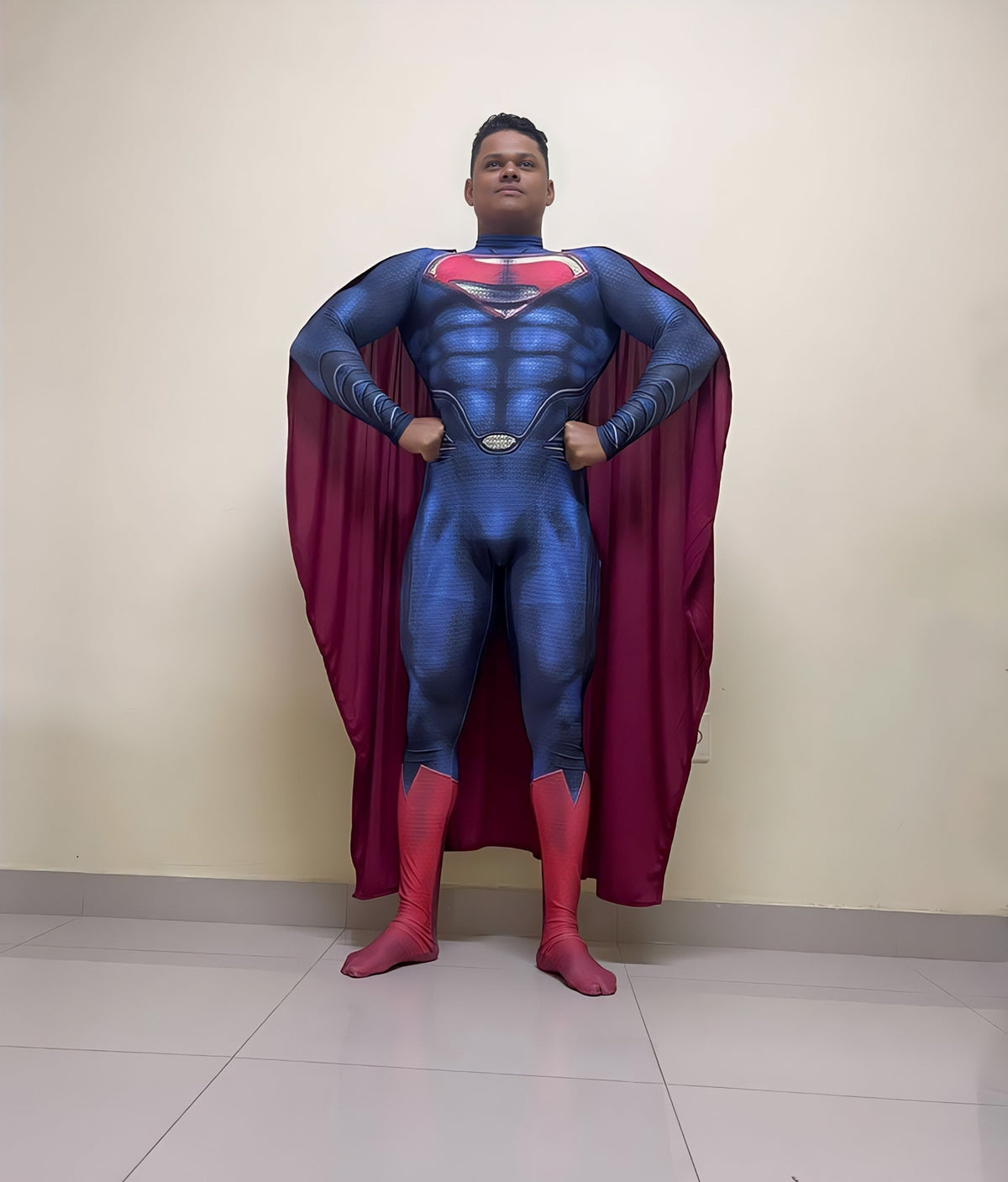 Fantasia Superman Adulto Profissional Heróis Modelo Liga da Justiça Filme Super homem Luxo