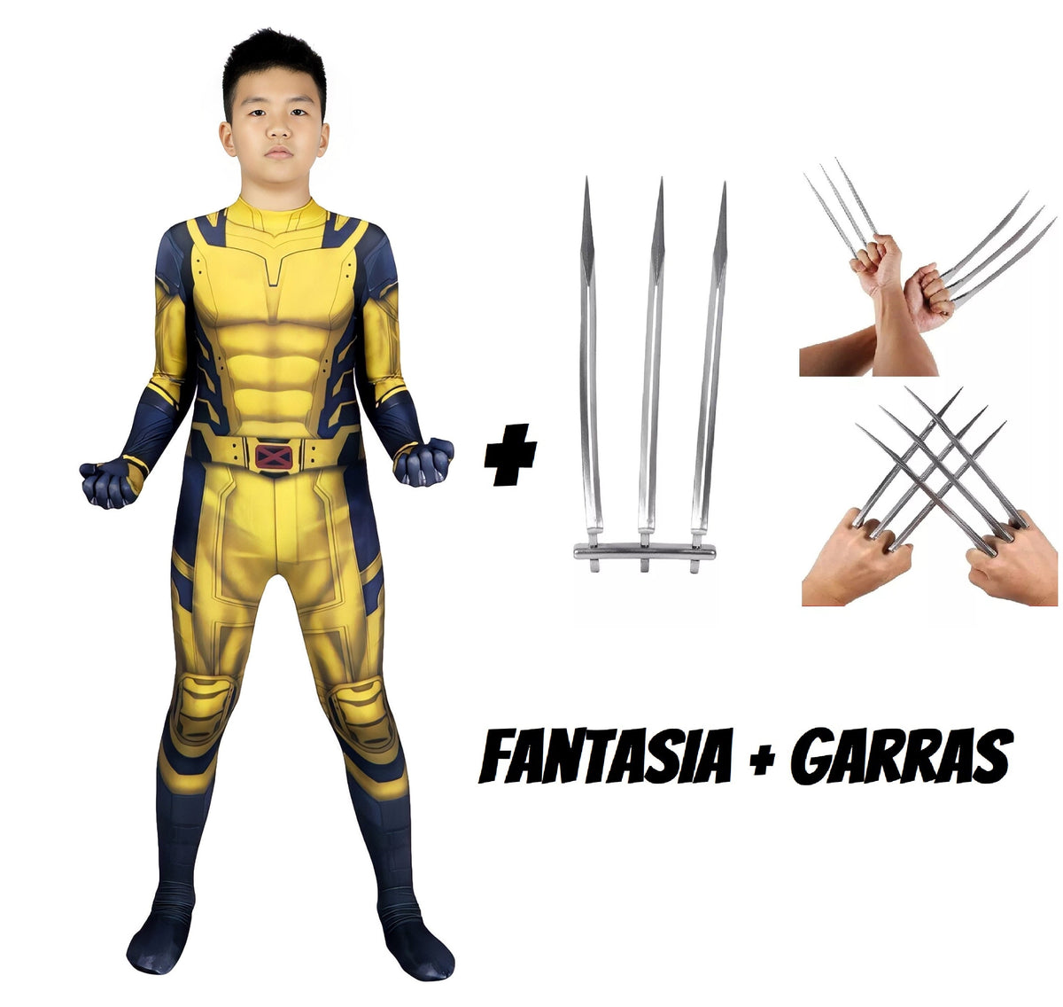 Fantasia Infantil Wolverine Filme Deadpool Cosplay Traje Luxo Profissional