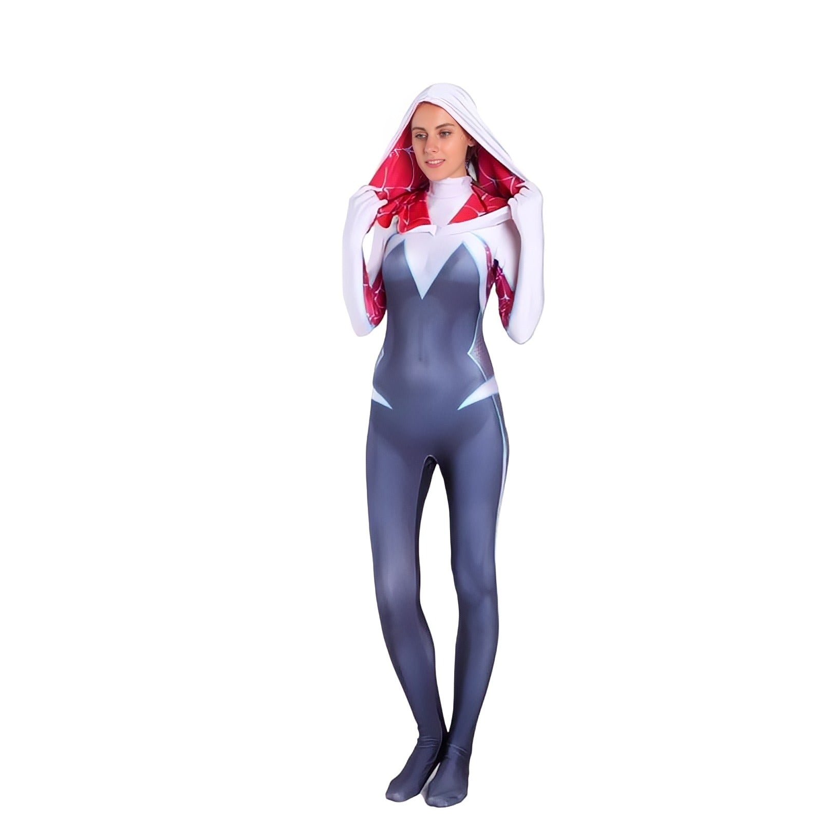 Fantasia Feminina Spider Gwen Mulher Aranha Adulto Cosplay Traje Luxo