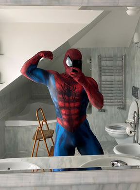 Fantasia Masculina Homem Aranha Clássico Adulto Cosplay Traje Luxo Tobey HQ