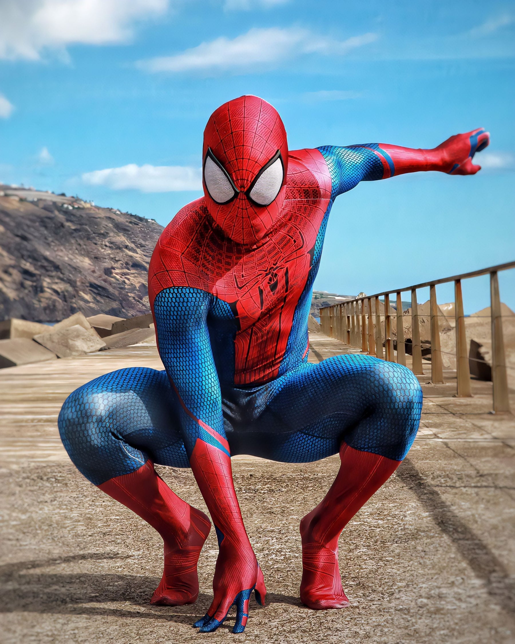 Fantasia Homem-Aranha Andrew Garfield Adulto Cosplay Luxo Traje Profissional