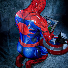 Fantasia Homem-Aranha Spider Armor MK IV Adulto Cosplay Traje Luxo