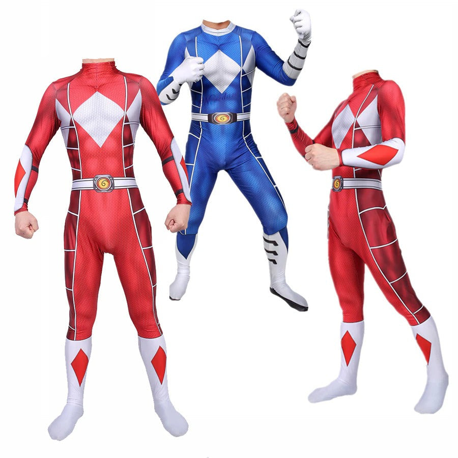 Fantasia Power Rangers Série Clássica Adulto Luxo Traje Profissional