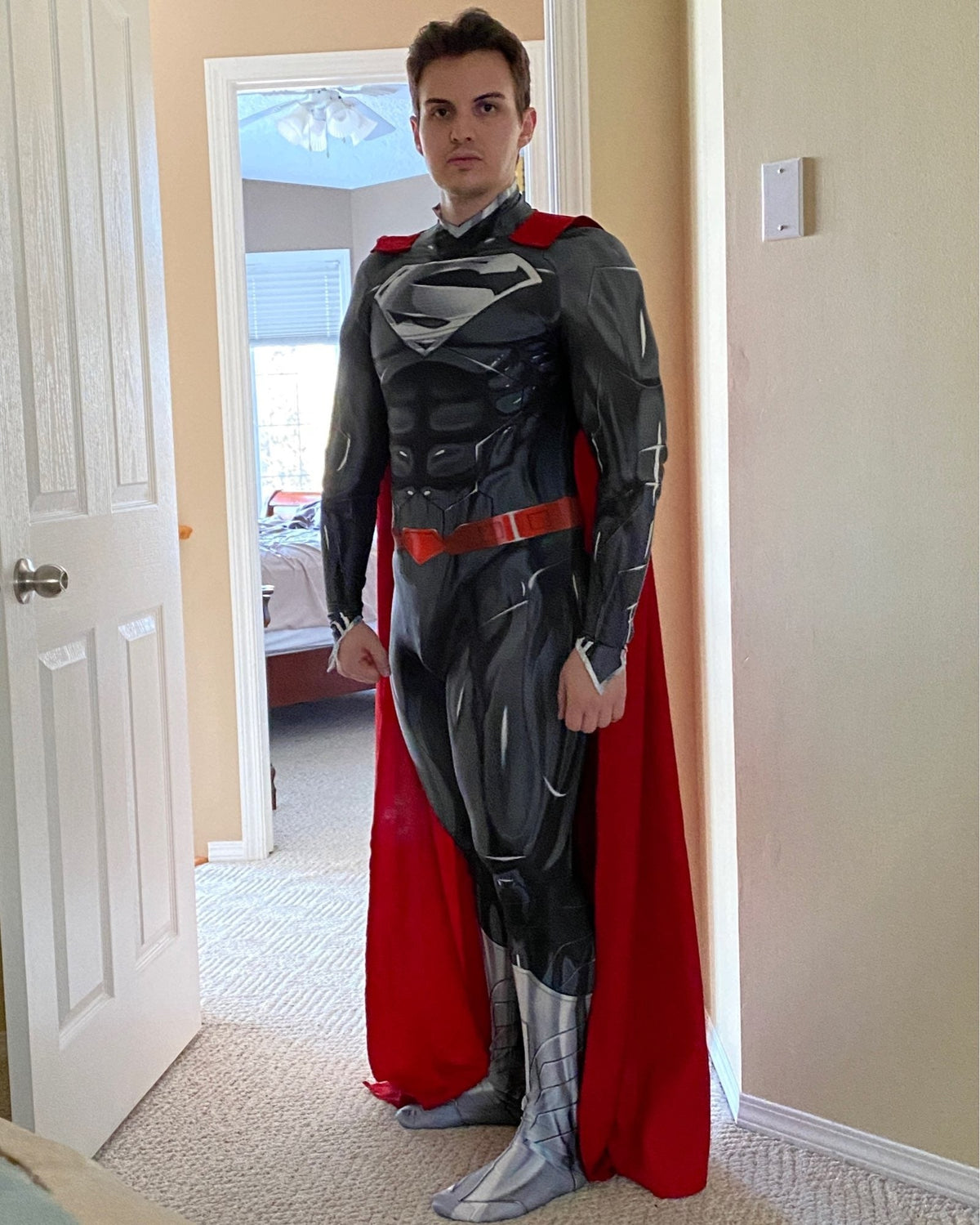 Fantasia Superman Black Adulto Cosplay Traje Luxo Super homem liga Da jutiça