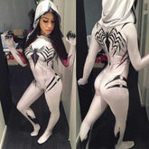 Fantasia Feminina Spider Gwen Stacy Venom Aranha Verso Adulto Cosplay Traje Luxo