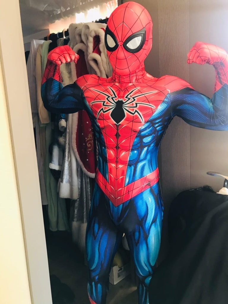 Fantasia Homem-Aranha Traje Spider Armor Mk 4 Adulto Cosplay Luxo