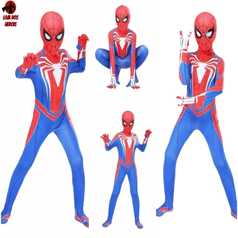 Fantasia Infantil Homem-Aranha Game ps4/ ps5 Cosplay Crianças Traje Luxo