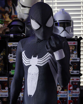 Fantasia Homem-Aranha Black Venom Simbionte Cosplay Traje Luxo Profissional