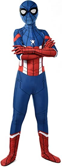 Fantasia Cosplay  Homem Aranha Capitão América Traje Luxo Profissional