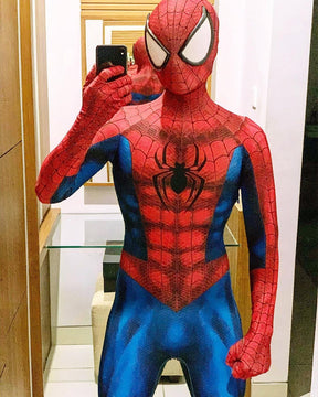 Fantasia Homem Aranha Peter Parker HQ's Big Eyes Cosplay Traje Luxo profissional