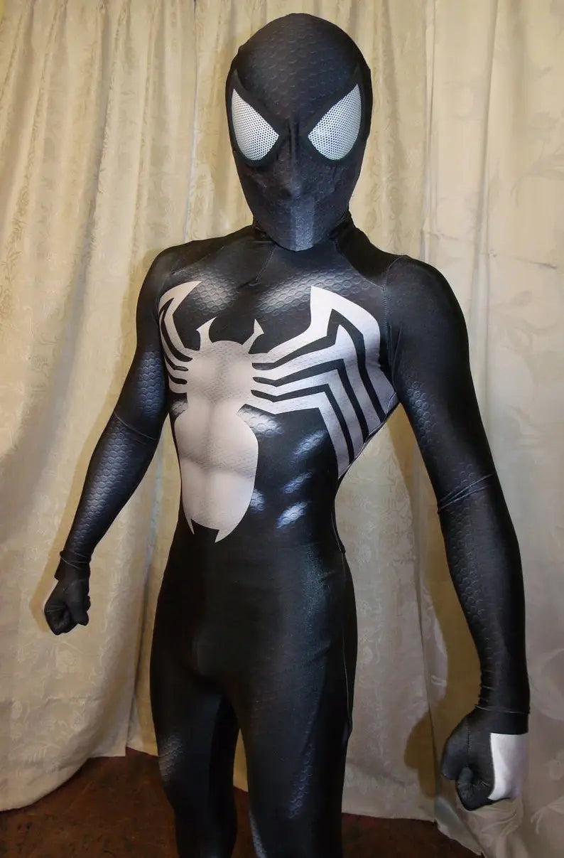 Fantasia Homem-Aranha Black Venom Simbionte Cosplay Traje Luxo Profissional